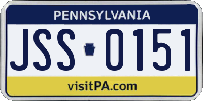PA license plate JSS0151