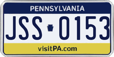 PA license plate JSS0153