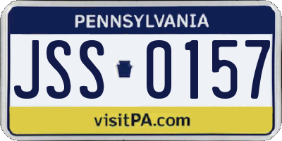PA license plate JSS0157