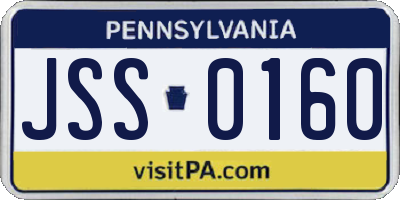 PA license plate JSS0160