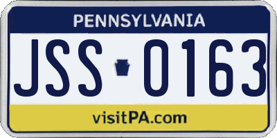PA license plate JSS0163