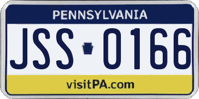 PA license plate JSS0166