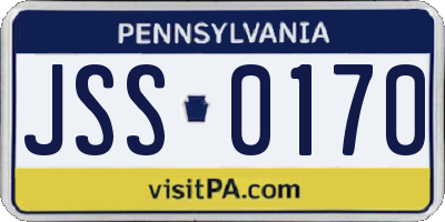 PA license plate JSS0170