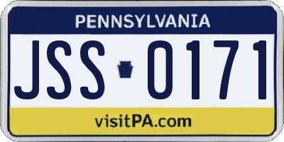 PA license plate JSS0171