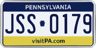 PA license plate JSS0179