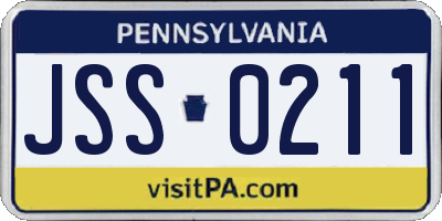 PA license plate JSS0211