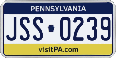 PA license plate JSS0239