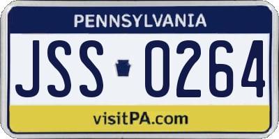 PA license plate JSS0264