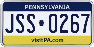 PA license plate JSS0267