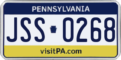 PA license plate JSS0268