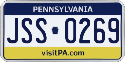 PA license plate JSS0269