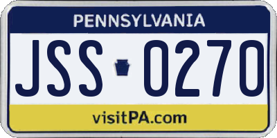 PA license plate JSS0270