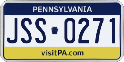 PA license plate JSS0271