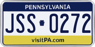 PA license plate JSS0272