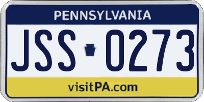 PA license plate JSS0273