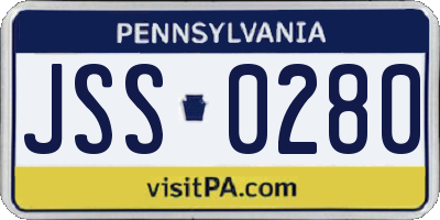 PA license plate JSS0280