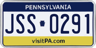 PA license plate JSS0291