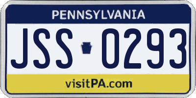 PA license plate JSS0293