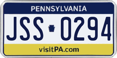 PA license plate JSS0294