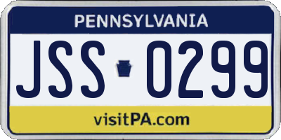 PA license plate JSS0299
