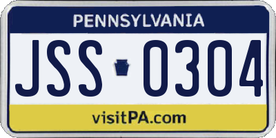 PA license plate JSS0304