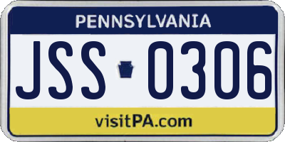 PA license plate JSS0306