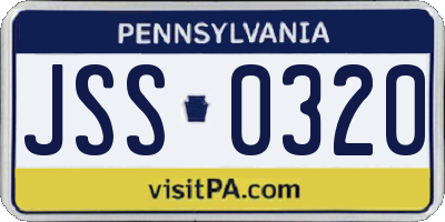 PA license plate JSS0320