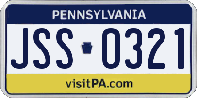 PA license plate JSS0321