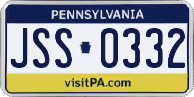 PA license plate JSS0332