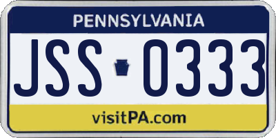 PA license plate JSS0333