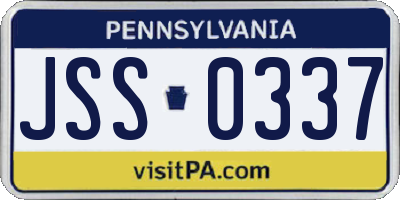 PA license plate JSS0337
