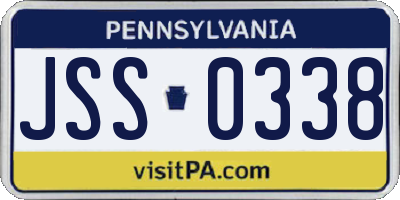 PA license plate JSS0338