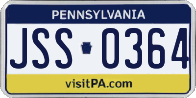 PA license plate JSS0364