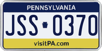 PA license plate JSS0370
