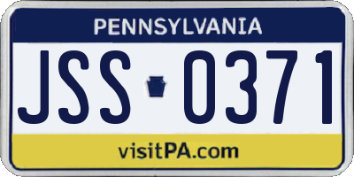 PA license plate JSS0371