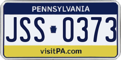 PA license plate JSS0373