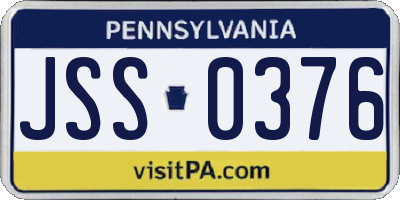 PA license plate JSS0376