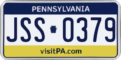 PA license plate JSS0379