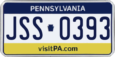 PA license plate JSS0393