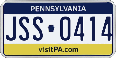 PA license plate JSS0414