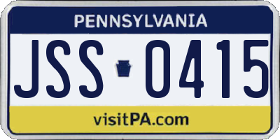 PA license plate JSS0415