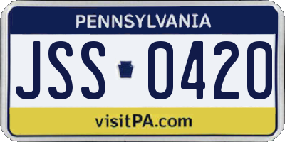 PA license plate JSS0420