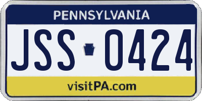 PA license plate JSS0424