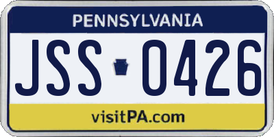 PA license plate JSS0426