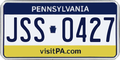 PA license plate JSS0427