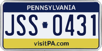 PA license plate JSS0431
