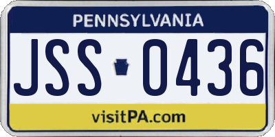 PA license plate JSS0436