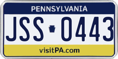 PA license plate JSS0443