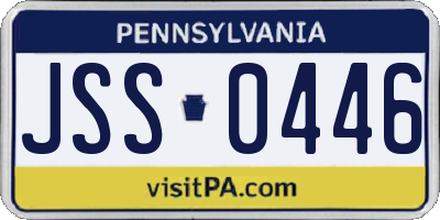 PA license plate JSS0446