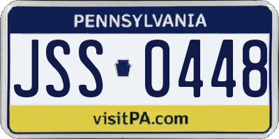 PA license plate JSS0448